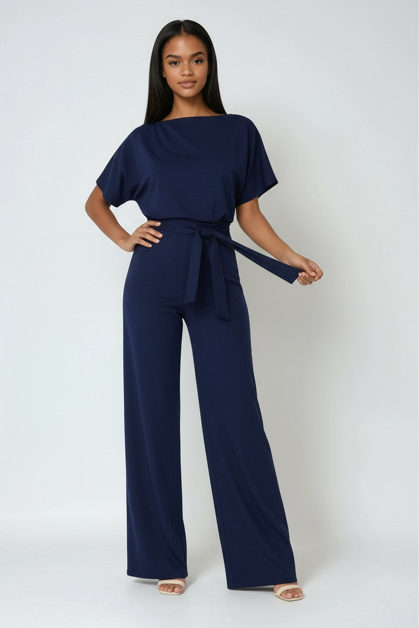Heidi | Women's Wide-Leg Jumpsuit with Waist Tie – an Elegant One-Piece | My Sweet Wardrobe