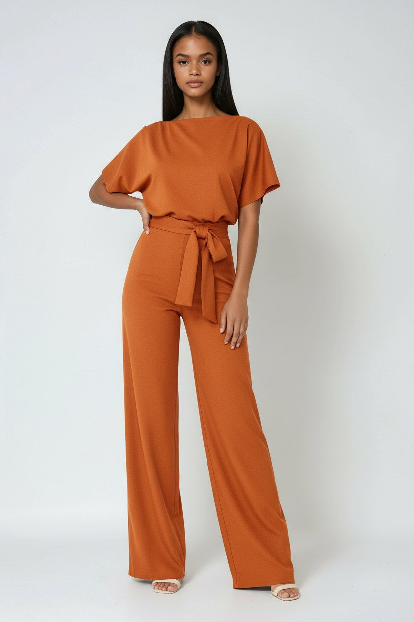 Heidi | Women's Wide-Leg Jumpsuit with Waist Tie – an Elegant One-Piece | My Sweet Wardrobe