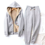 Helena | Women's Fleece-Lined Hoodie Jogger Tracksuit, Warming Set of Hoodie and Joggers | My Sweet Wardrobe | Black