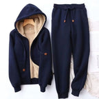 Helena | Women's Fleece-Lined Hoodie Jogger Tracksuit, Warming Set of Hoodie and Joggers | My Sweet Wardrobe | Black