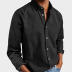 Henry | Men's Tailored Cotton Shirt, Smart Everyday Shirt | My Sweet Wardrobe | Black