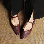 Holly | Women's Leather Mary Jane Mules, Pointed Toe Comfort Shoes | My Sweet Wardrobe