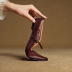 Holly | Women's Leather Mary Jane Mules, Pointed Toe Comfort Shoes | My Sweet Wardrobe