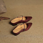 Holly | Women's Leather Mary Jane Mules, Pointed Toe Comfort Shoes | My Sweet Wardrobe