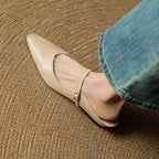 Holly | Women's Leather Mary Jane Mules, Pointed Toe Comfort Shoes | My Sweet Wardrobe