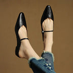 Holly | Women's Leather Mary Jane Mules, Pointed Toe Comfort Shoes | My Sweet Wardrobe
