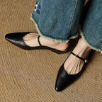 Holly | Women's Leather Mary Jane Mules, Pointed Toe Comfort Shoes | My Sweet Wardrobe