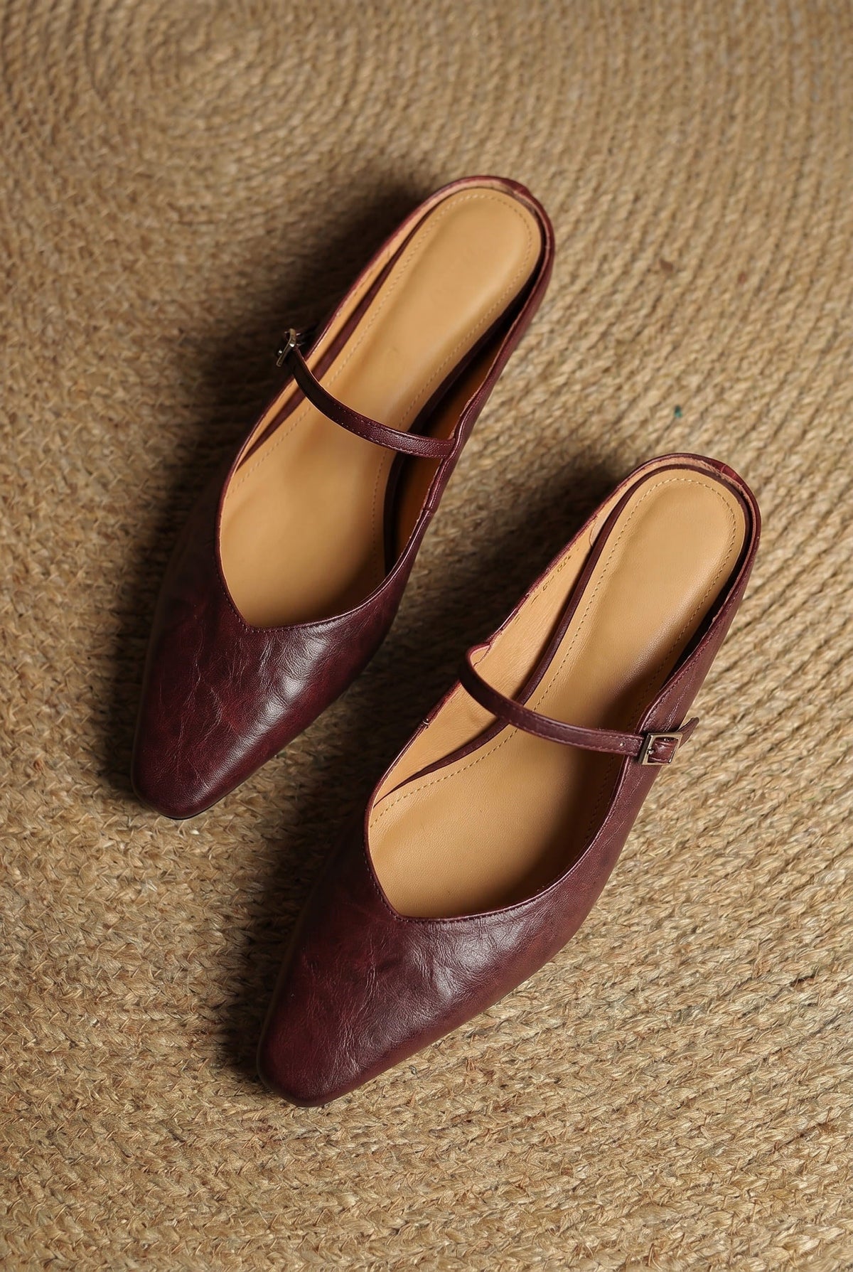 Holly | Women's Leather Mary Jane Mules, Pointed Toe Comfort Shoes | My Sweet Wardrobe