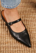 Holly | Women's Leather Mary Jane Mules, Pointed Toe Comfort Shoes | My Sweet Wardrobe