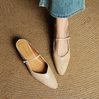 Holly | Women's Leather Mary Jane Mules, Pointed Toe Comfort Shoes | My Sweet Wardrobe