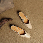 Holly | Women's Leather Mary Jane Mules, Pointed Toe Comfort Shoes | My Sweet Wardrobe