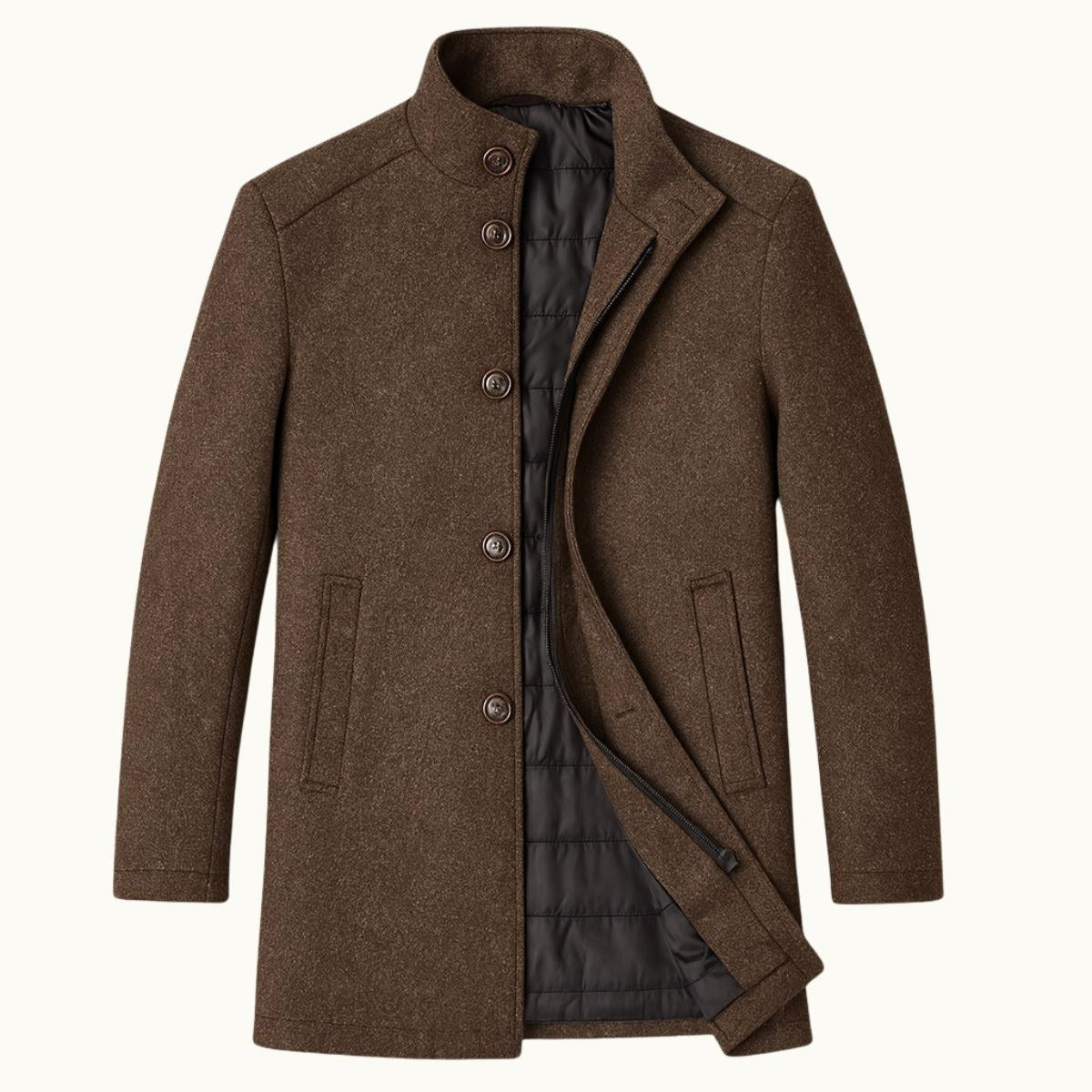 Hudson | Men's Premium Wool Overcoat, Tailored Winter Coat | My Sweet Wardrobe