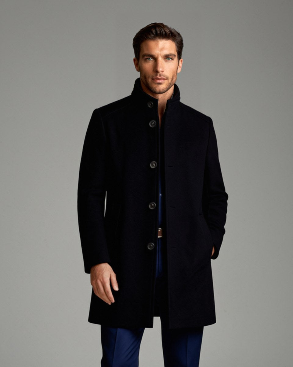 Hudson | Men's Premium Wool Overcoat, Tailored Winter Coat | My Sweet Wardrobe