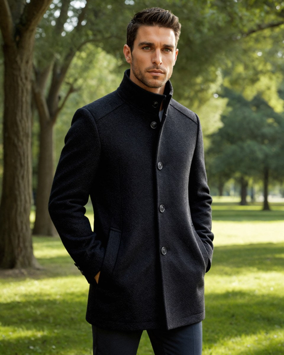 Hudson | Men's Premium Wool Overcoat, Tailored Winter Coat | My Sweet Wardrobe