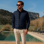 Hunter | Men's Quilted Puffer Gilet, Sleeveless Layering Gilet | My Sweet Wardrobe