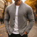 Ingo | Men's Cardigan with Textured Knit, Elegant Everyday Cardigan | My Sweet Wardrobe | Grey