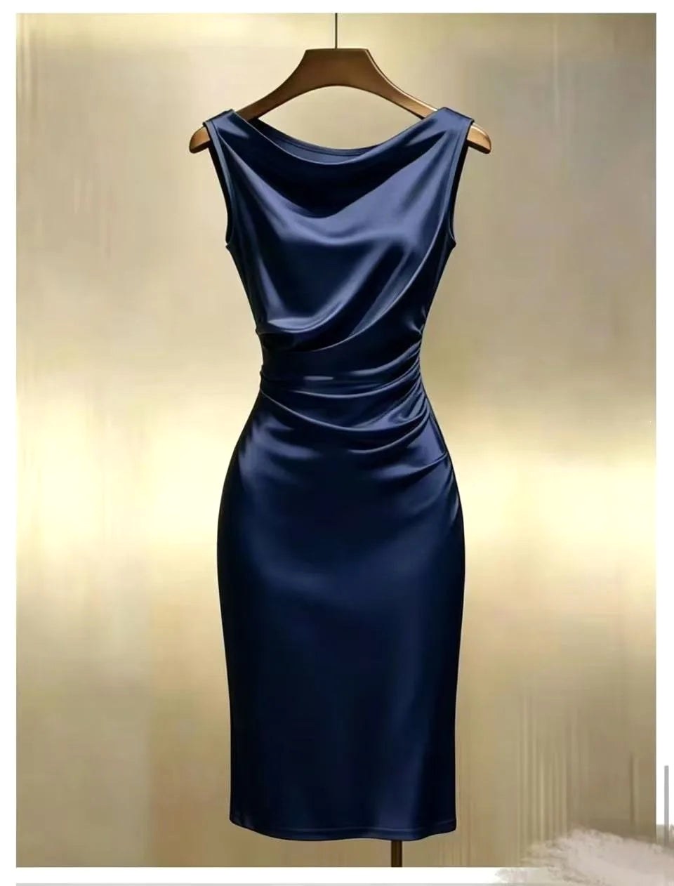 Ingrid | Women's Sleeveless Satin Midi Dress, Elegant Midi Dress | My Sweet Wardrobe