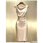 Ingrid | Women's Sleeveless Satin Midi Dress, Elegant Midi Dress | My Sweet Wardrobe