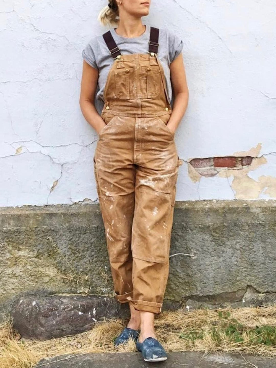 Iris | Women's Cotton Adjustable Dungarees, Functional Work Dungarees | My Sweet Wardrobe