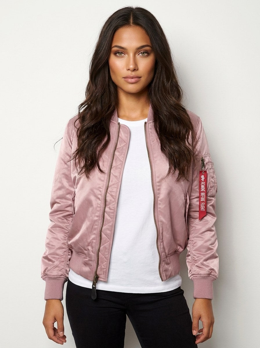 Isla | Women's Utility Bomber Jacket, Satin-Finish Autumn Jacket | My Sweet Wardrobe