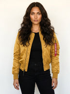 Isla | Women's Utility Bomber Jacket, Satin-Finish Autumn Jacket | My Sweet Wardrobe