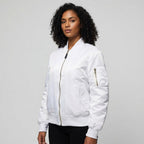 Isla | Women's Utility Bomber Jacket, Satin-Finish Autumn Jacket | My Sweet Wardrobe