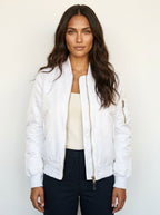Isla | Women's Utility Bomber Jacket, Satin-Finish Autumn Jacket | My Sweet Wardrobe