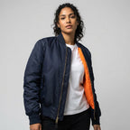 Isla | Women's Utility Bomber Jacket, Satin-Finish Autumn Jacket | My Sweet Wardrobe
