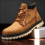 Jack | Men's Leather Work Boots, Lace-Up Anti-Slip Boots | My Sweet Wardrobe | Brown