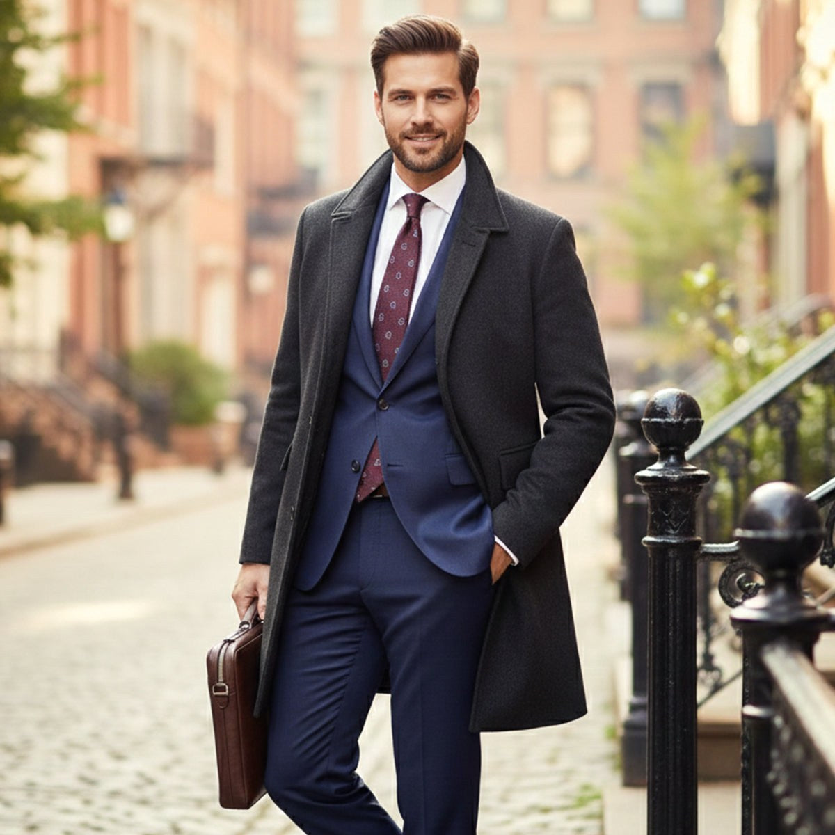 Jackson | Men's Wool Blend Tailored Coat, Longline Autumn Coat | My Sweet Wardrobe