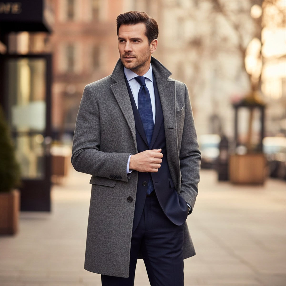 Jackson | Men's Wool Blend Tailored Coat, Longline Autumn Coat | My Sweet Wardrobe