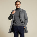 Jackson | Men's Wool Blend Tailored Coat, Longline Autumn Coat | My Sweet Wardrobe