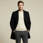 Jackson | Men's Wool Blend Tailored Coat, Longline Autumn Coat | My Sweet Wardrobe