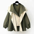Jacqueline | Women's Oversized Layered Jacket, Practical Autumn Jacket | My Sweet Wardrobe | Green