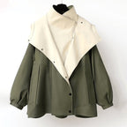 Jacqueline | Women's Oversized Layered Jacket, Practical Autumn Jacket | My Sweet Wardrobe | Black