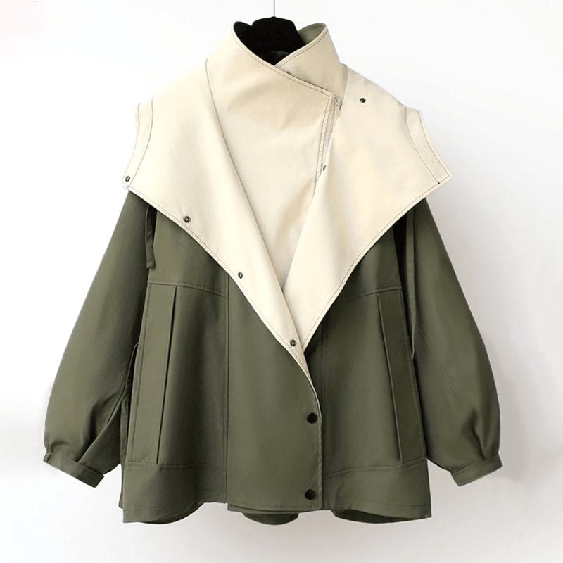 Jacqueline | Women's Oversized Layered Jacket, Practical Autumn Jacket | My Sweet Wardrobe | Black