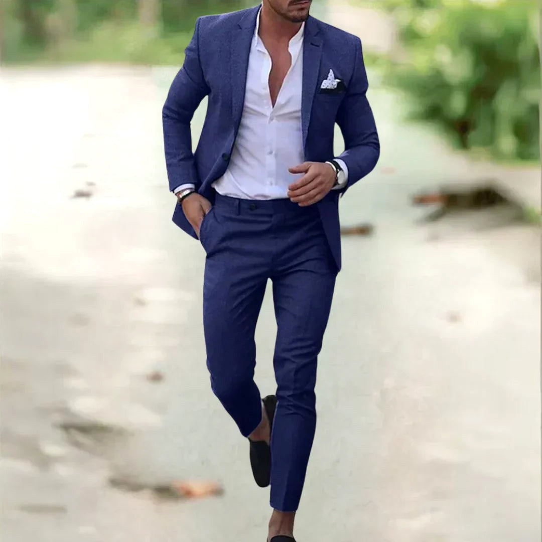 Jacob | Men's Slim-Fit Two-Piece Linen Suit – Elegant Suit | My Sweet Wardrobe