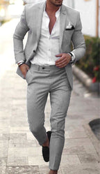 Jacob | Men's Slim-Fit Two-Piece Linen Suit – Elegant Suit | My Sweet Wardrobe