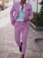 Jacob | Men's Slim-Fit Two-Piece Linen Suit – Elegant Suit | My Sweet Wardrobe