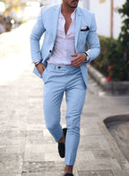 Jacob | Men's Slim-Fit Two-Piece Linen Suit – Elegant Suit | My Sweet Wardrobe