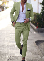 Jacob | Men's Slim-Fit Two-Piece Linen Suit – Elegant Suit | My Sweet Wardrobe