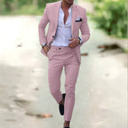 Jacob | Men's Slim-Fit Two-Piece Linen Suit – Elegant Suit | My Sweet Wardrobe