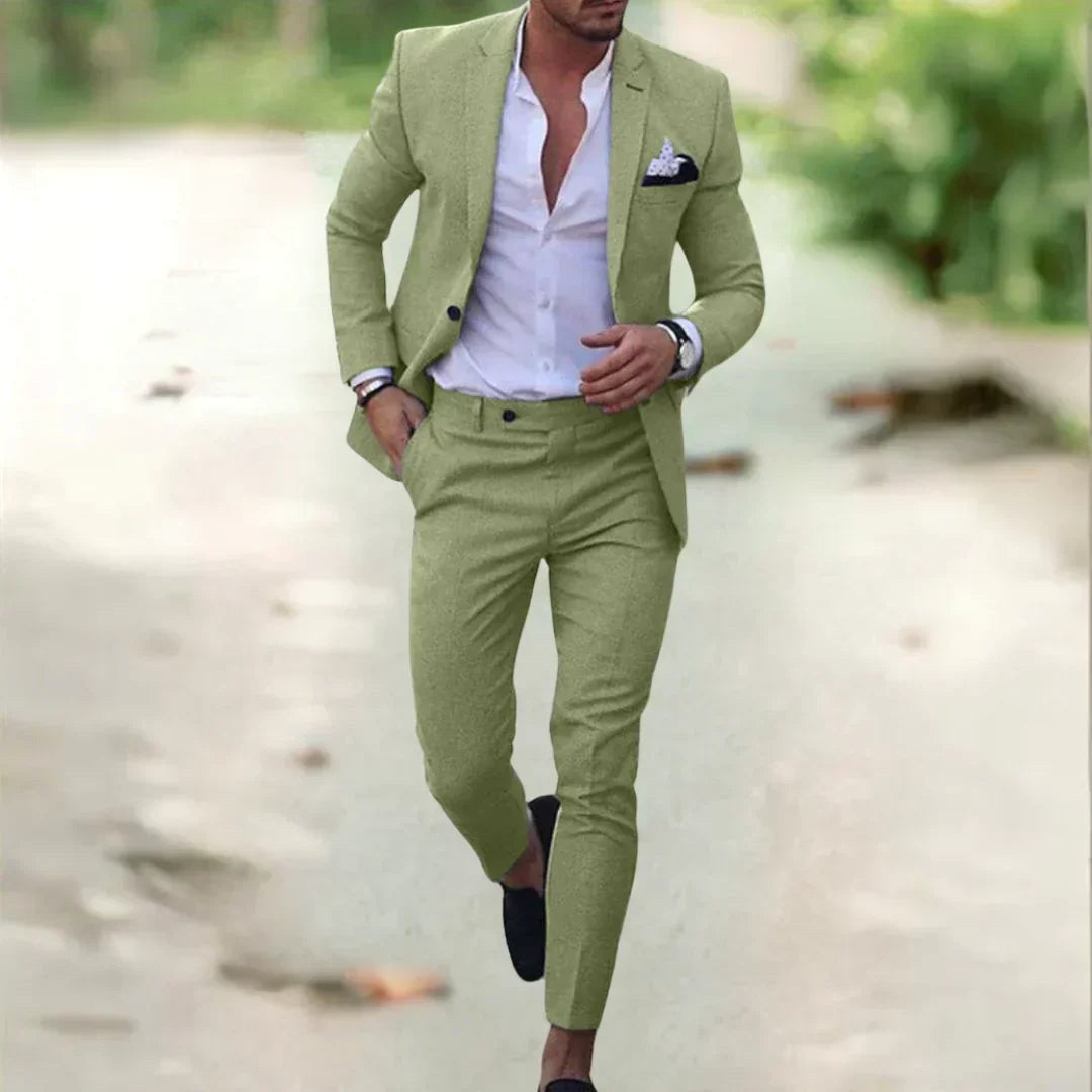 Jacob | Men's Slim-Fit Two-Piece Linen Suit – Elegant Suit | My Sweet Wardrobe