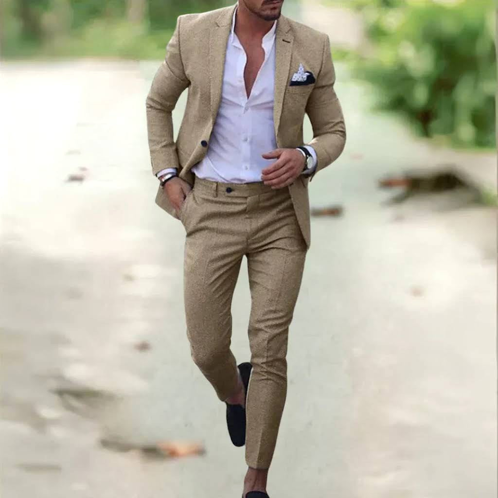 Jacob | Men's Slim-Fit Two-Piece Linen Suit – Elegant Suit | My Sweet Wardrobe