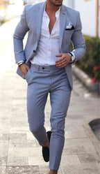 Jacob | Men's Slim-Fit Two-Piece Linen Suit – Elegant Suit | My Sweet Wardrobe