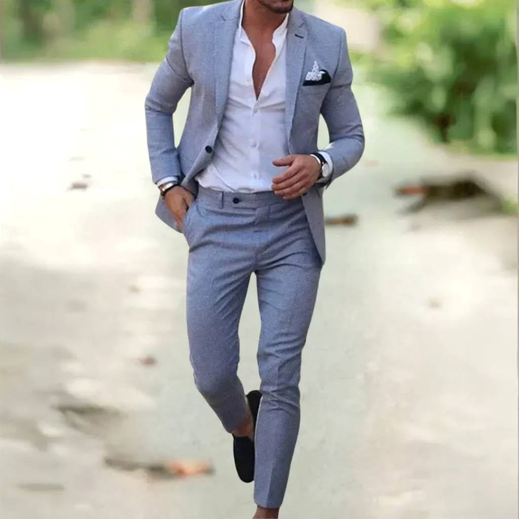 Jacob | Men's Slim-Fit Two-Piece Linen Suit – Elegant Suit | My Sweet Wardrobe