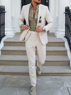 Jacob | Men's Slim-Fit Two-Piece Linen Suit – Elegant Suit | My Sweet Wardrobe