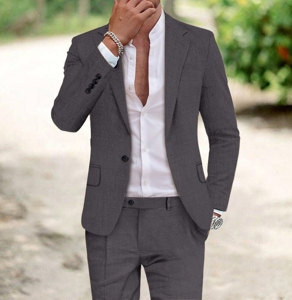 Jacob | Men's Slim-Fit Two-Piece Linen Suit – Elegant Suit | My Sweet Wardrobe