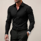 James | Men's Long Sleeve Smart Shirt, Tailored Formal Shirt | My Sweet Wardrobe | Black