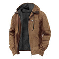 Jamie | Men's Hooded Full Zip Jacket, Lined Casual Jacket | My Sweet Wardrobe | Brown